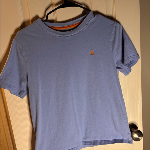 Polo by Ralph Lauren Light Blue Tee with Orange Trim - Picture 1 of 2